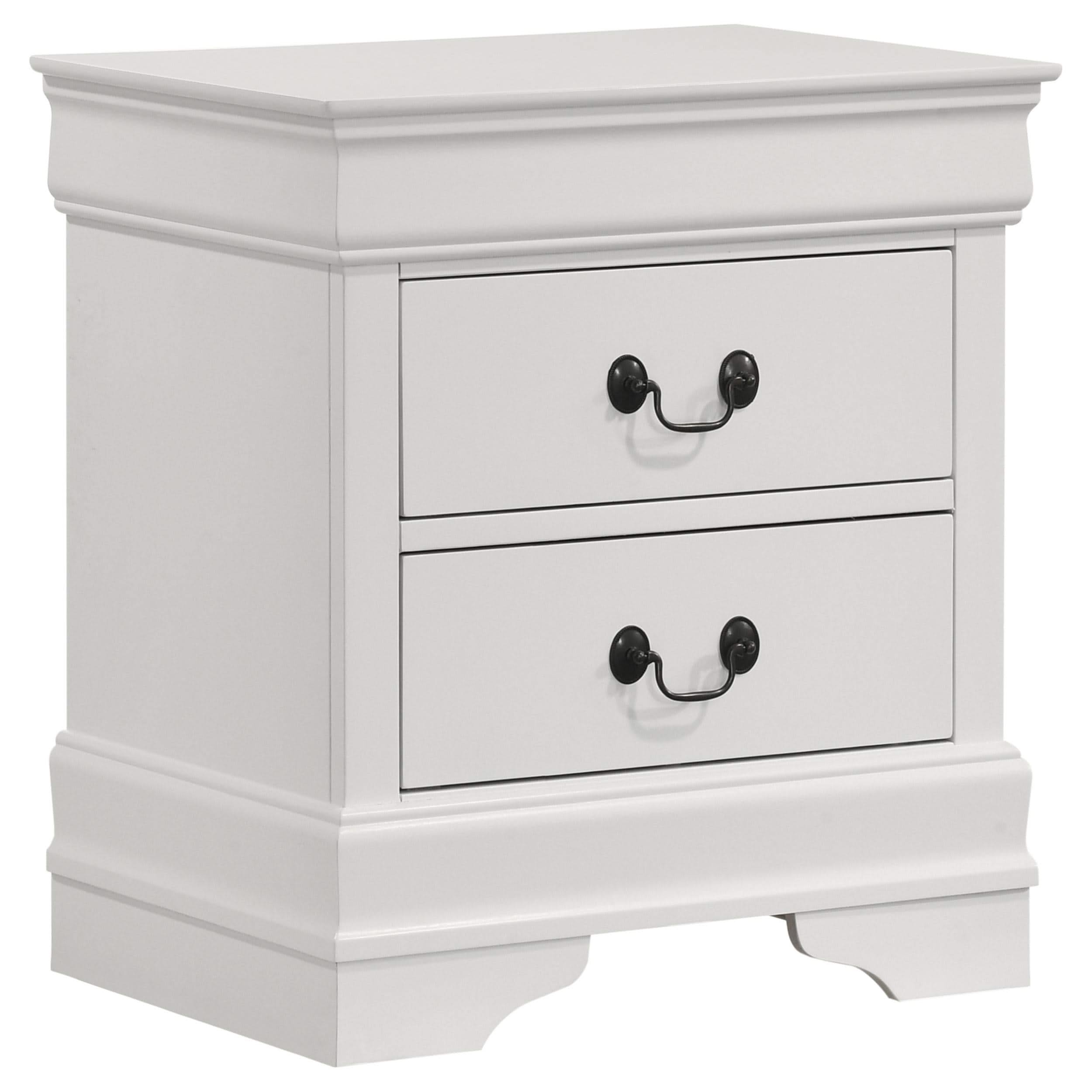 Juego de dormitorio Louis Philippe de 4 piezas en color blanco con cama tamaño king
