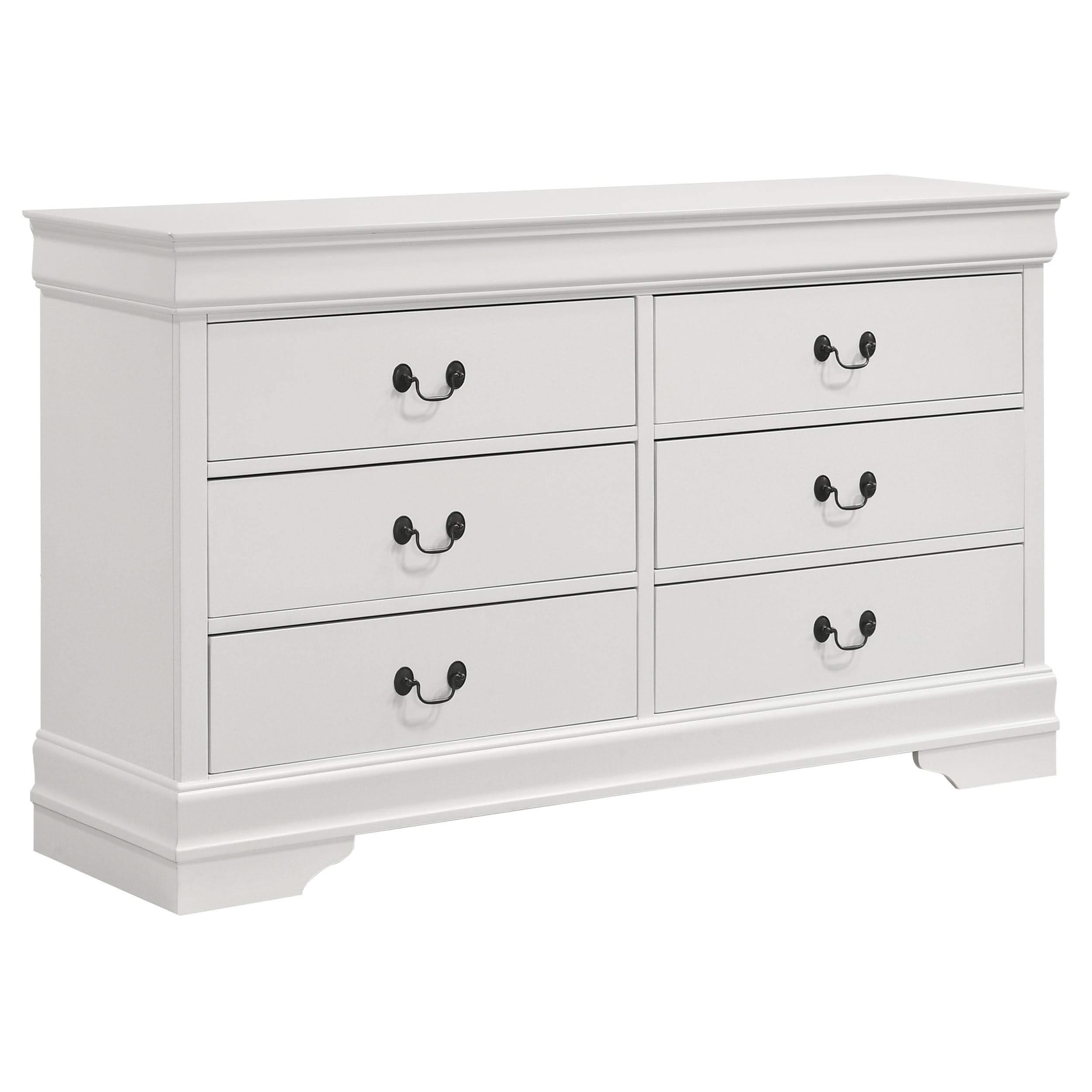 Juego de dormitorio Louis Philippe de 4 piezas en color blanco con cama tamaño king