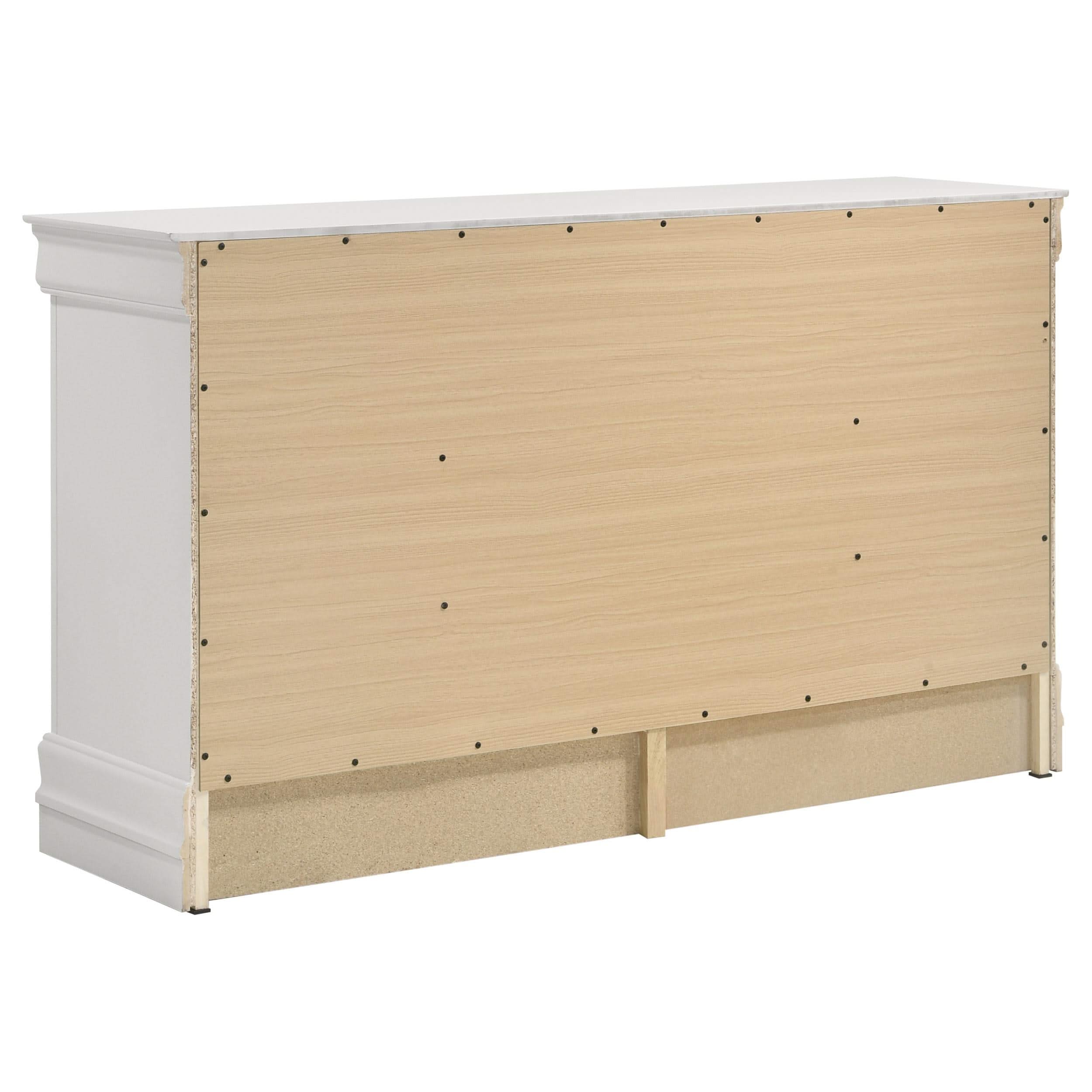 Juego de dormitorio Louis Philippe de 4 piezas en color blanco con cama tamaño king