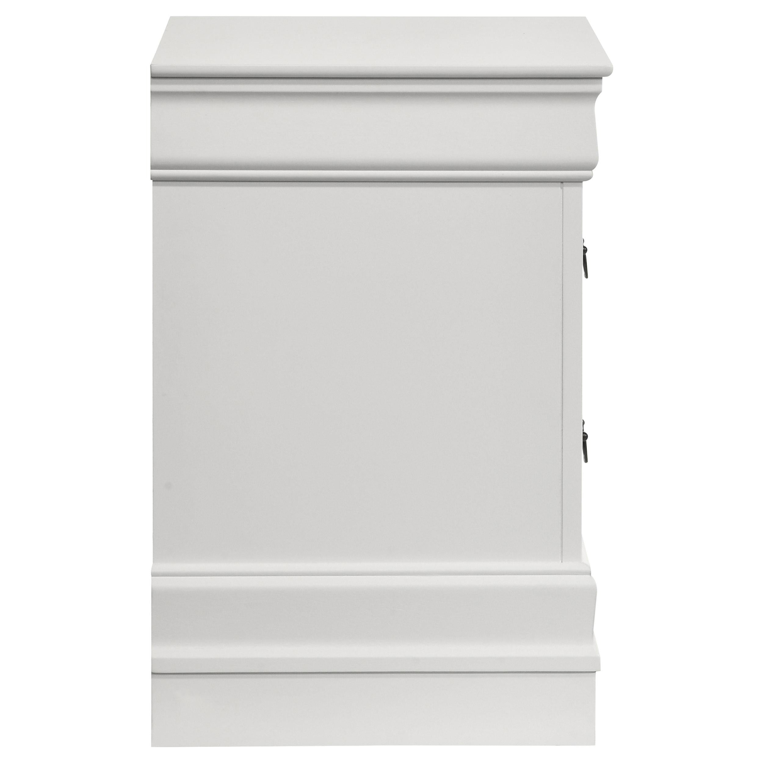 Louis Philippe 2-drawer Nightstand Bedside Table White