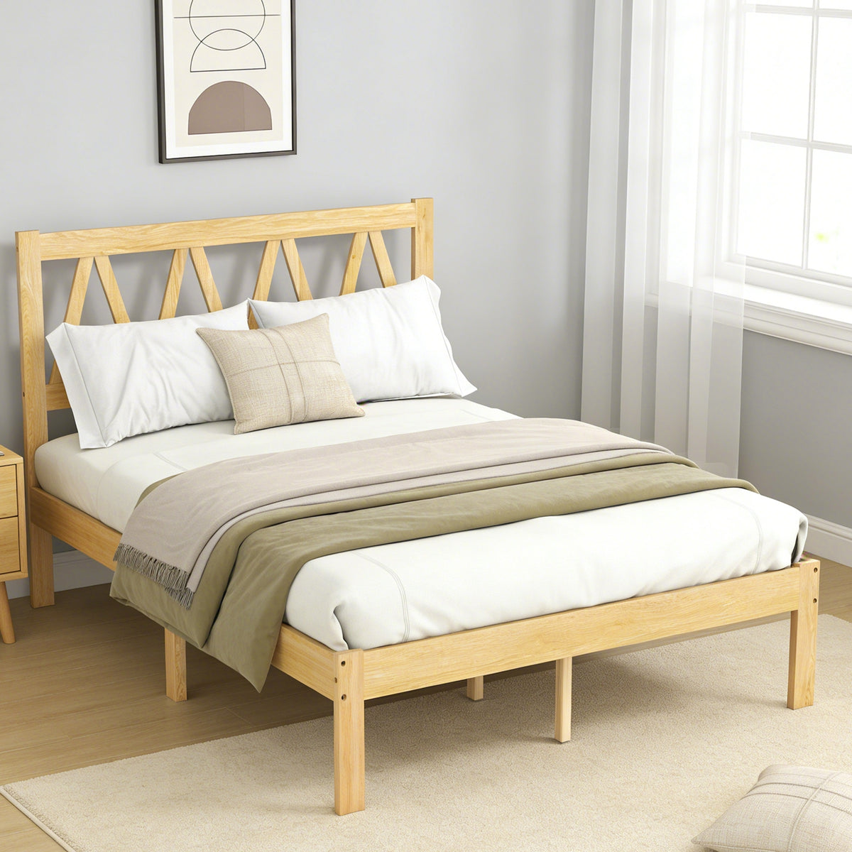 Full Wooden Bed