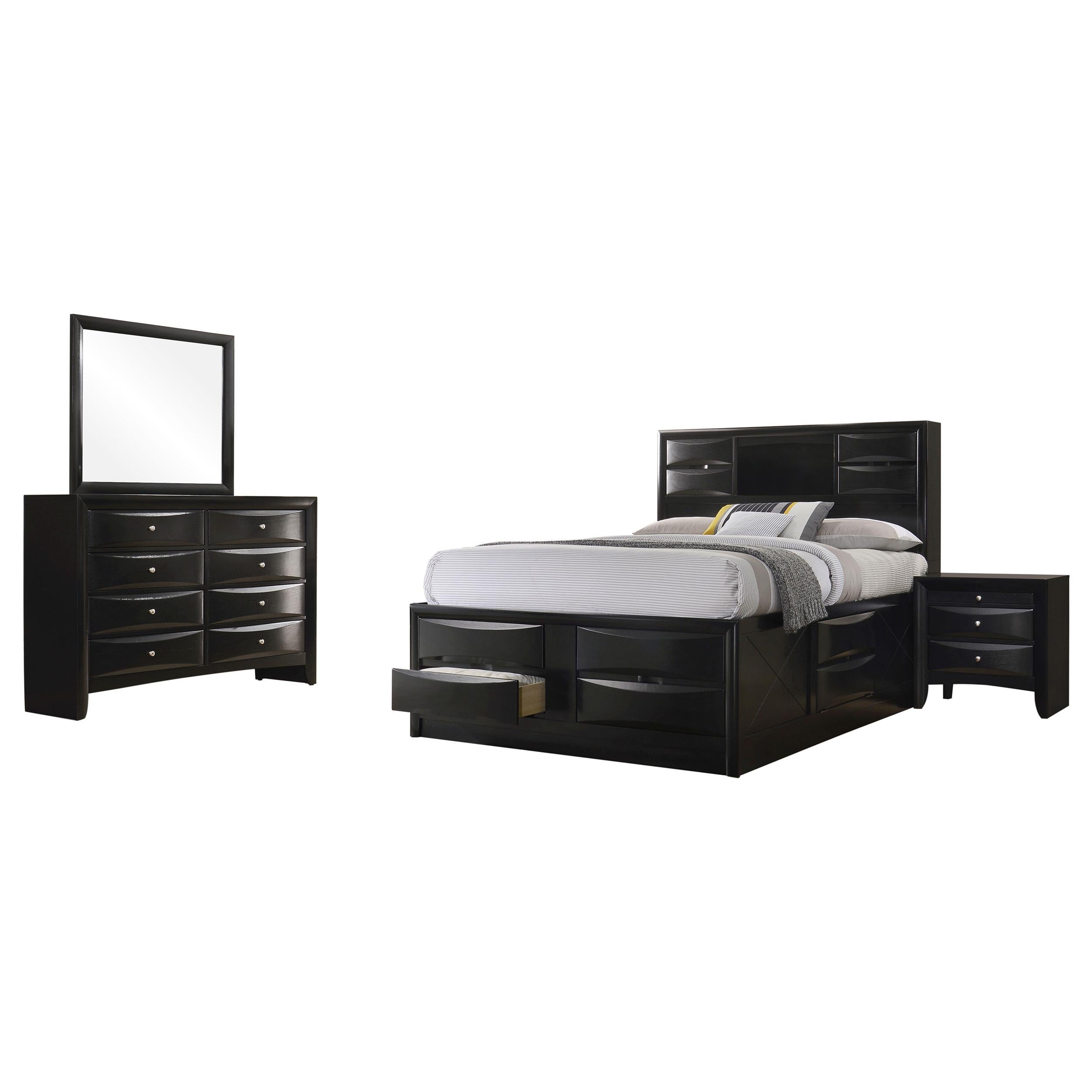 Briana 4-piece Eastern King Bedroom Set Black