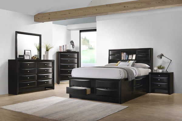 Juego de dormitorio Briana California King de 5 piezas, color negro