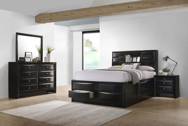 Juego de dormitorio Briana de 4 piezas color negro para cama Queen