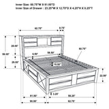 Cama Queen con librería y almacenaje Briana Wood, color negro