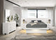 Juego de dormitorio Jessica California King LED de 5 piezas en blanco crema