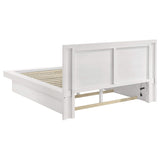 Juego de dormitorio Jessica California King LED de 5 piezas en blanco crema