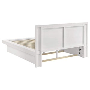 Juego de dormitorio Jessica California King LED de 5 piezas en blanco crema