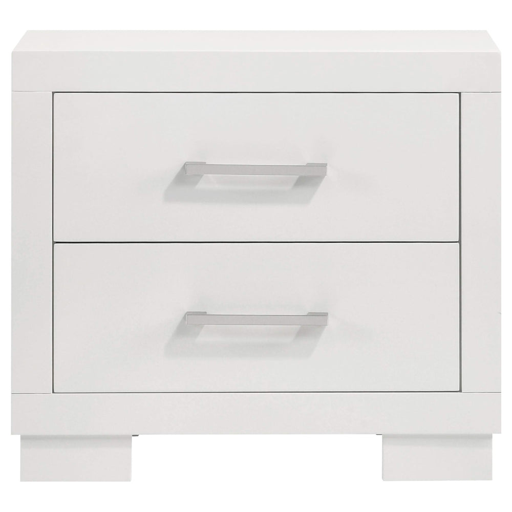Juego de dormitorio Jessica California King LED de 5 piezas en blanco crema