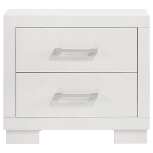 Juego de dormitorio Jessica California King LED de 5 piezas en blanco crema