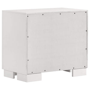Juego de dormitorio Jessica California King LED de 5 piezas en blanco crema