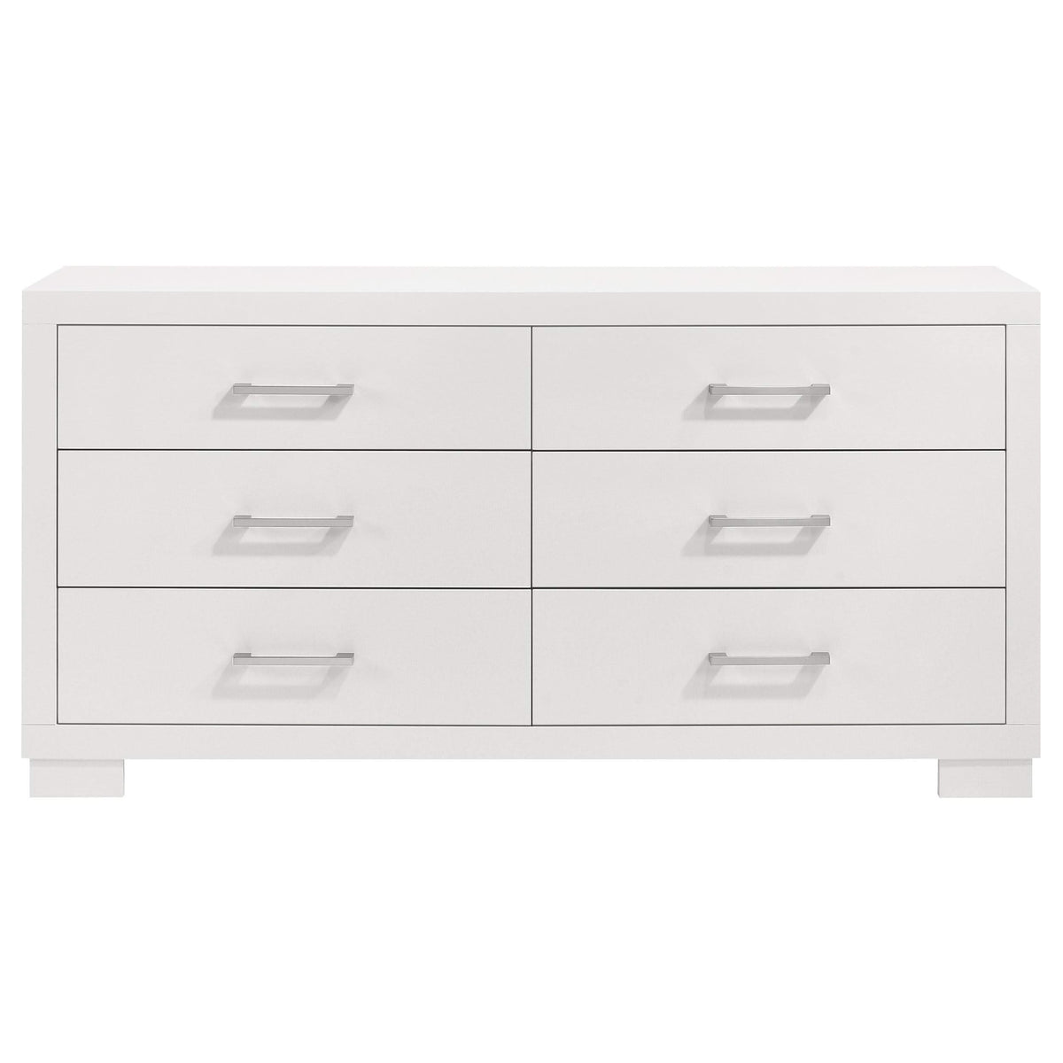 Juego de dormitorio Jessica California King LED de 5 piezas en blanco crema