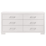 Juego de dormitorio Jessica California King LED de 5 piezas en blanco crema