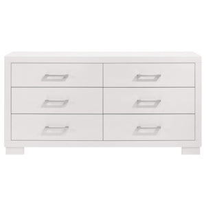 Juego de dormitorio Jessica California King LED de 5 piezas en blanco crema