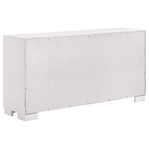 Juego de dormitorio Jessica California King LED de 5 piezas en blanco crema