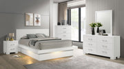 Jessica 5-piece California King LED Bedroom Set Cream White