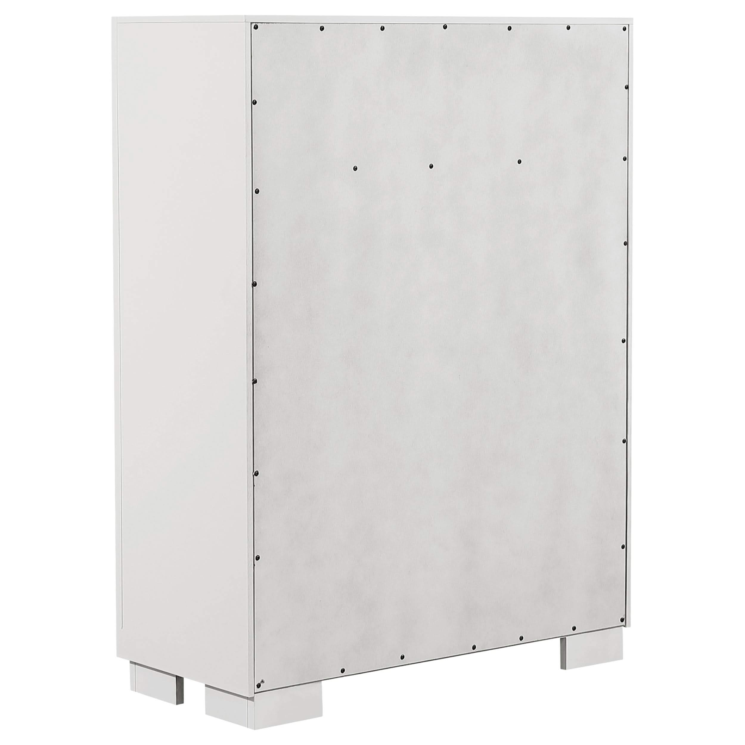 Juego de dormitorio Jessica California King LED de 6 piezas en blanco crema