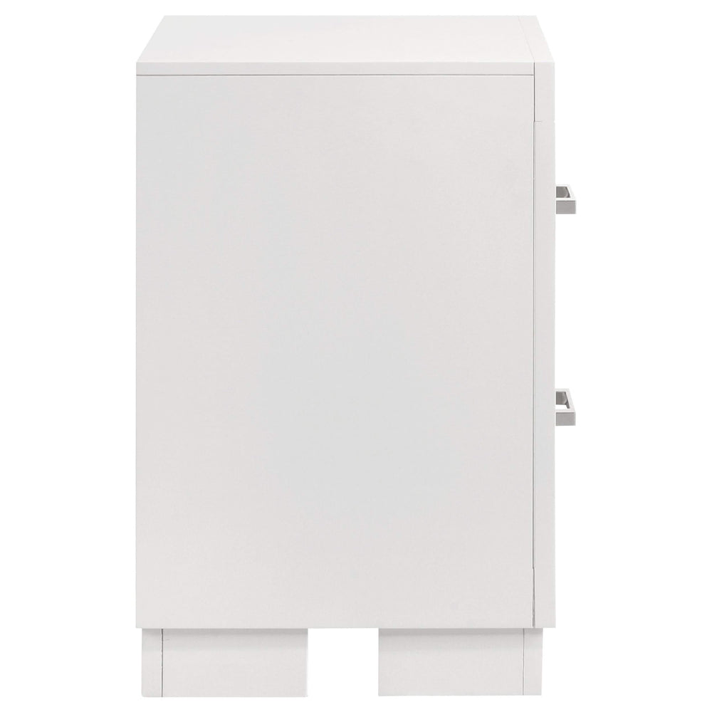 Jessica 2-drawer Nightstand Snow White