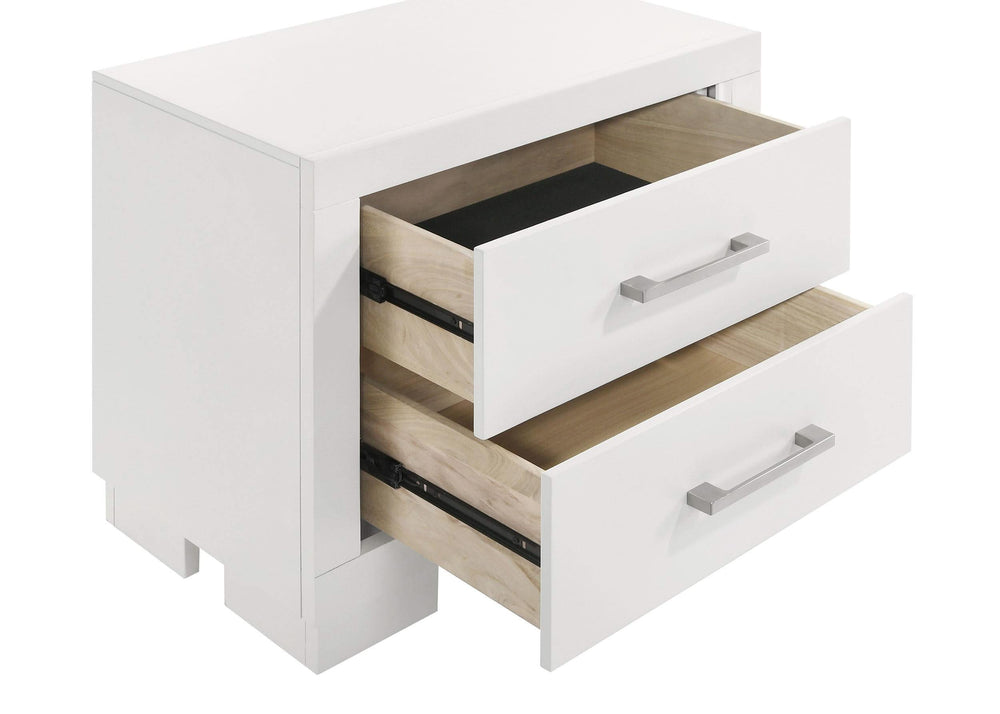 Jessica 2-drawer Nightstand Snow White
