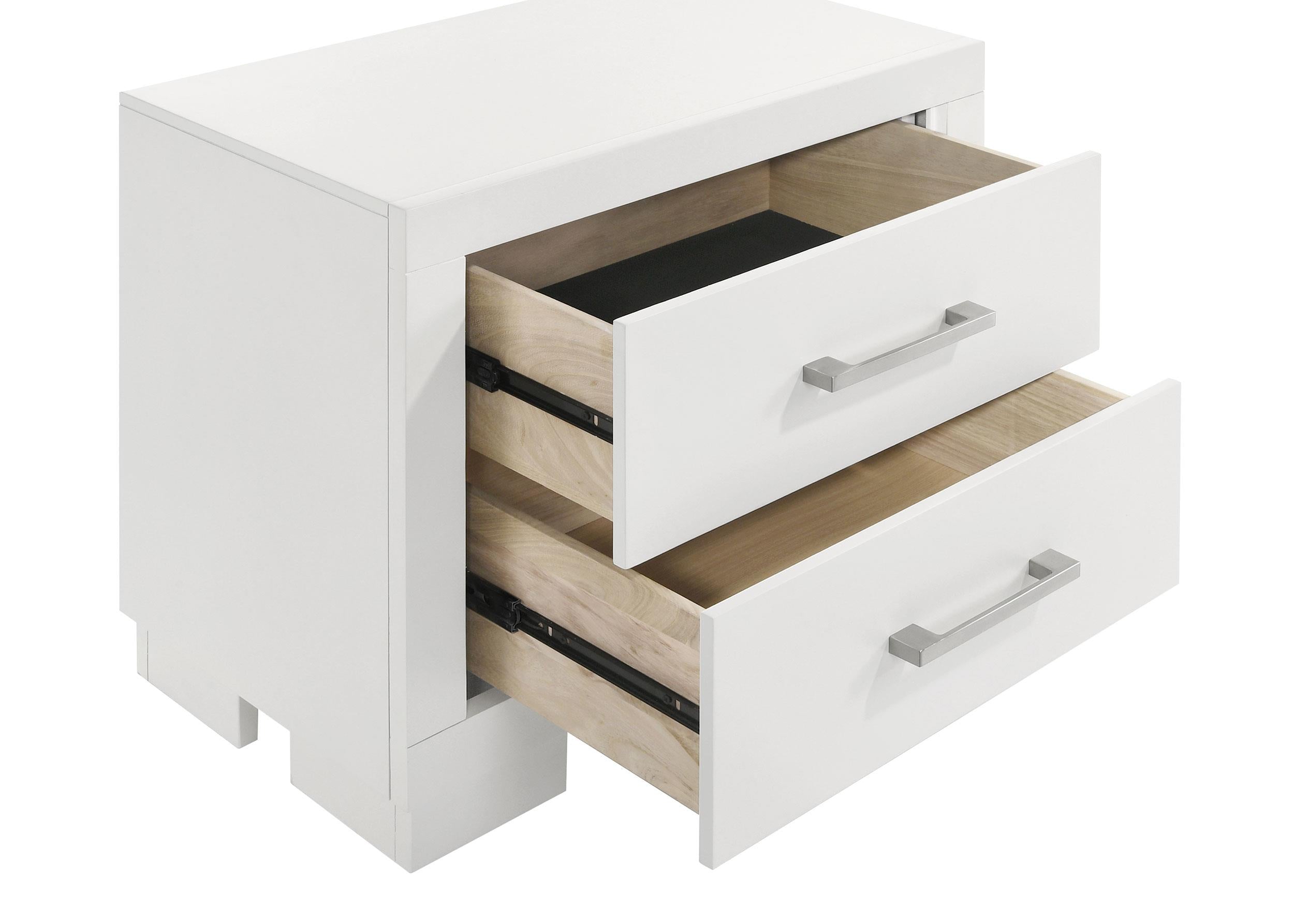 Jessica 2-drawer Nightstand Snow White