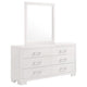 Cómoda Jessica de 6 cajones con espejo en blanco crema