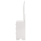 Cómoda Jessica de 6 cajones con espejo en blanco crema