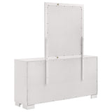 Cómoda Jessica de 6 cajones con espejo en blanco crema