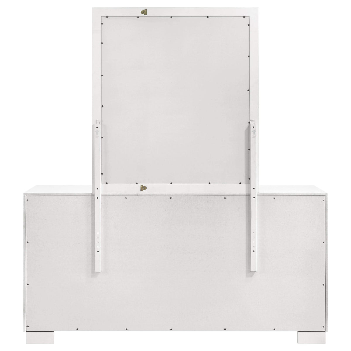 Cómoda Jessica de 6 cajones con espejo en blanco crema