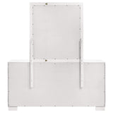 Cómoda Jessica de 6 cajones con espejo en blanco crema