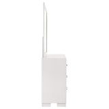 Cómoda Jessica de 6 cajones con espejo en blanco crema