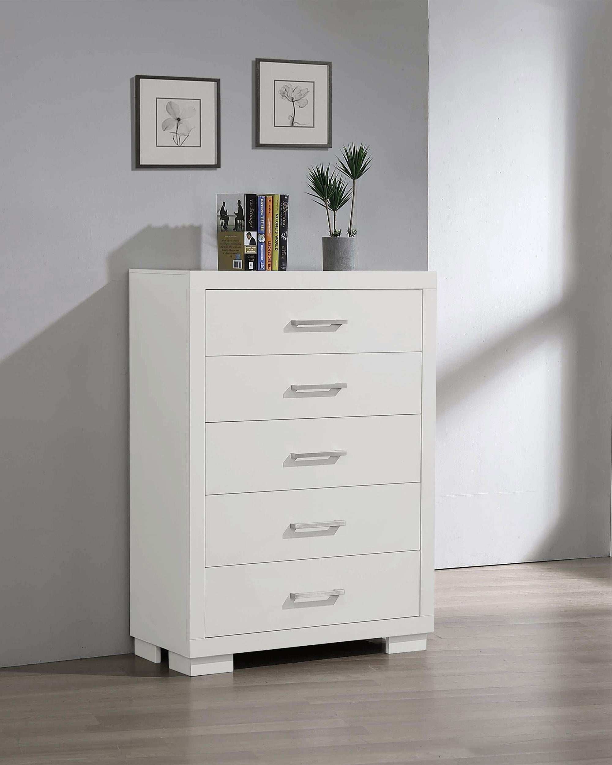Jessica 5-drawer Bedroom Chest Snow White