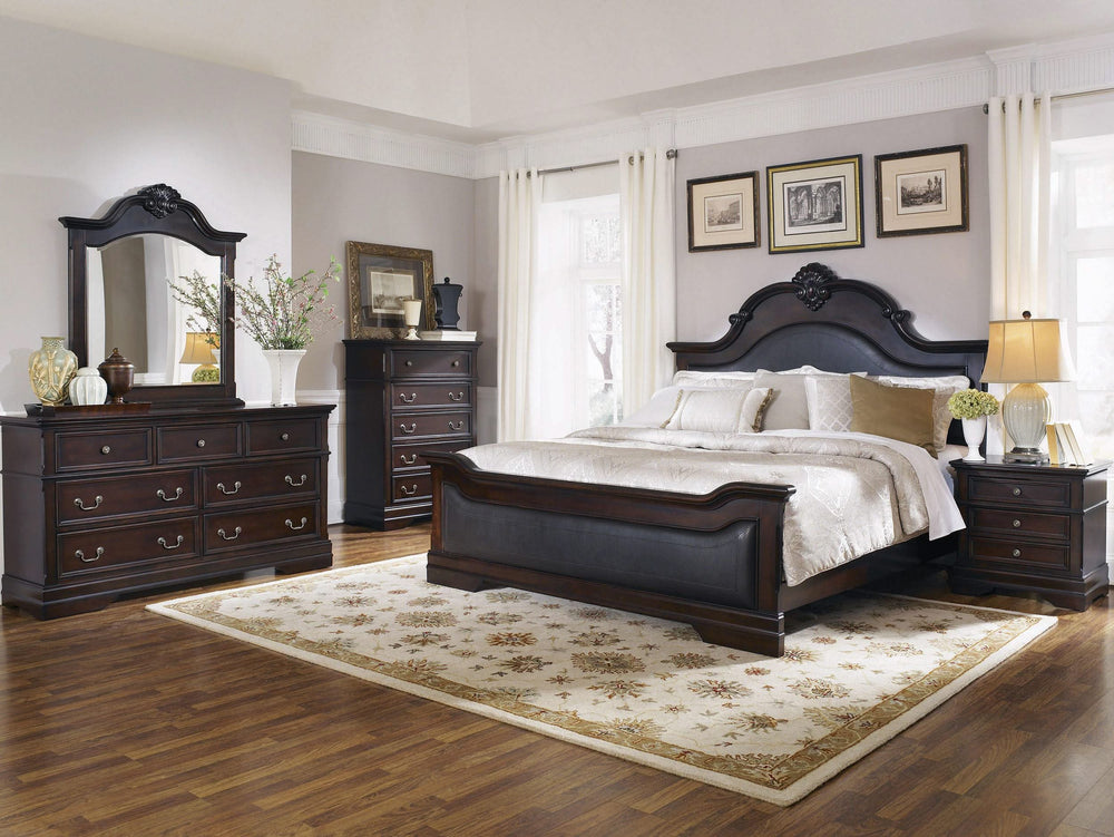 Juego de dormitorio Cambridge Queen de 5 piezas Cappuccino