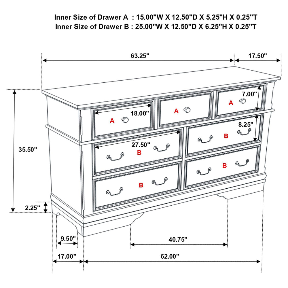 Juego de dormitorio Cambridge Queen de 5 piezas Cappuccino