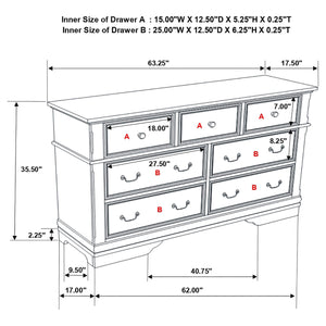 Juego de dormitorio Cambridge Queen de 5 piezas Cappuccino
