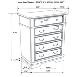Juego de dormitorio Cambridge Queen de 5 piezas Cappuccino