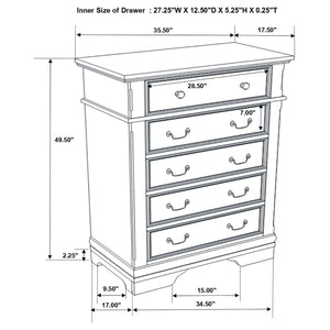 Juego de dormitorio Cambridge Queen de 5 piezas Cappuccino