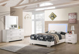 Juego de dormitorio completo Felicity de 4 piezas blanco de alto brillo