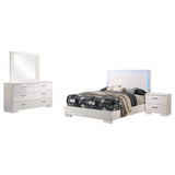 Juego de dormitorio completo Felicity de 4 piezas blanco de alto brillo