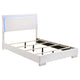 Cama con panel LED completo Felicity Wood en blanco de alto brillo