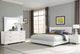 Juego de dormitorio Felicity de 4 piezas Eastern King, blanco de alto brillo