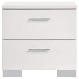 Juego de dormitorio Felicity de 4 piezas Eastern King, blanco de alto brillo