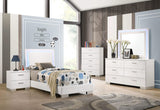 Juego de dormitorio Felicity de 5 piezas, blanco brillante