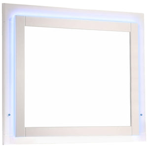Juego de dormitorio Felicity de 5 piezas, blanco brillante