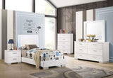 Juego de dormitorio Felicity de 5 piezas, blanco brillante