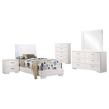 Juego de dormitorio Felicity de 5 piezas, blanco brillante