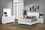 Felicity 4-piece Eastern King Bedroom Set White High Gloss