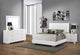 Juego de dormitorio Felicity de 4 piezas Eastern King, blanco de alto brillo