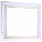 Juego de dormitorio Felicity de 4 piezas Eastern King, blanco de alto brillo