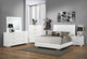 Juego de dormitorio Felicity de 5 piezas Eastern King, blanco de alto brillo