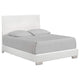 Cama Queen Felicity Wood con paneles en blanco de alto brillo